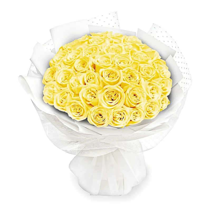 Букет из 101 ярко желтой розы